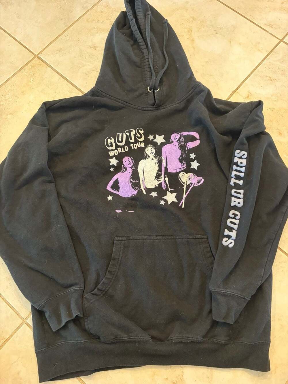 Olivia Rodrigo GUTS World Tour Concert Hoodie Sweatshirt Black XL